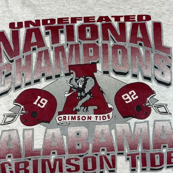 Vtg '92 Fruit Of The Loom National Champions Alabama Crimson Tide Sweatshirt XXL - Picture 6 of 14